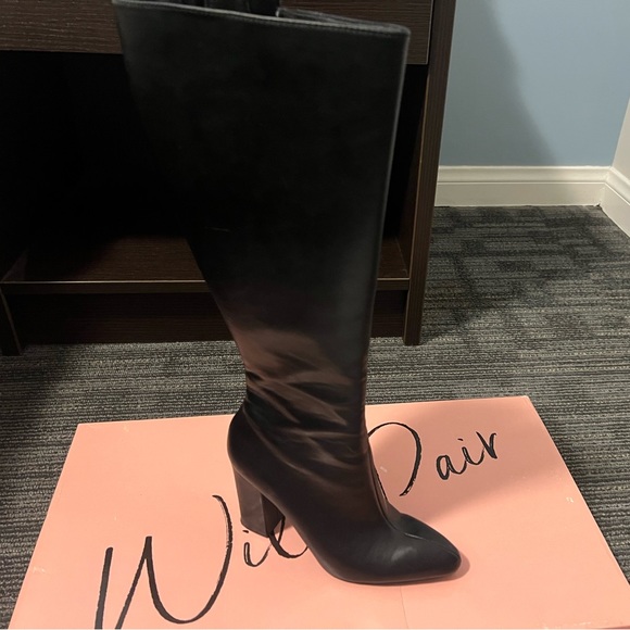 Macy’s Wild Pair Daytona Black Knee-High Zip Up Boots Size 7M - Picture 14 of 16